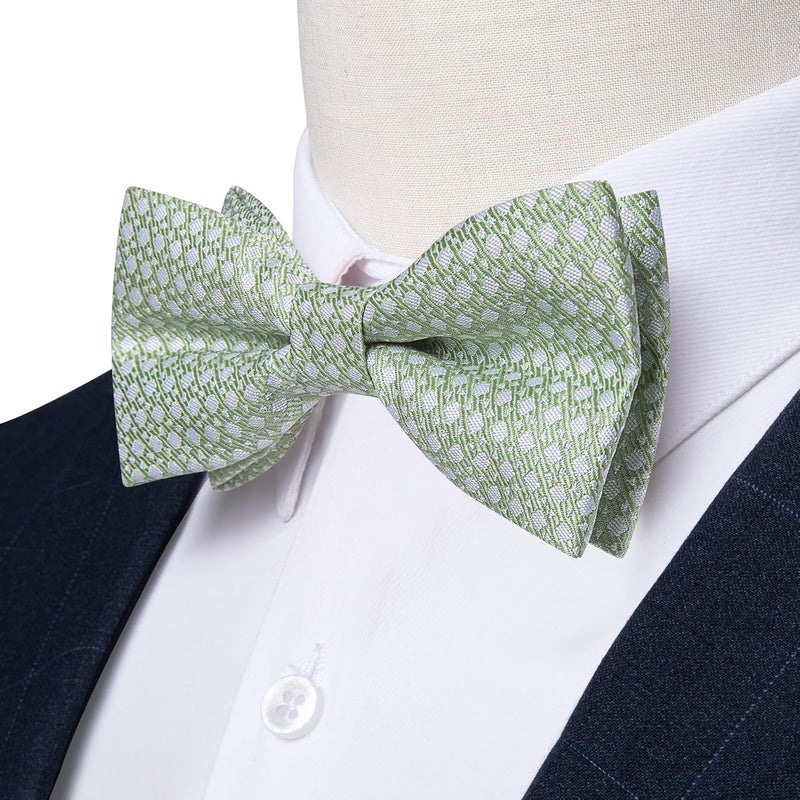 DiBanGu Boys Pre-tied Bow Tie,Silk Adjustable Bowtie and Pocket Square for Age 8-14 Kids Bowtie Wedding School Ceremony Party - Image 2